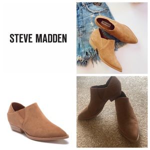 STEVE MADDEN Bayo Cognac Suede Pointed Bootie